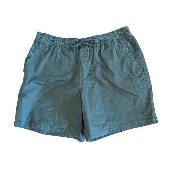 Far West 2XL Mens Olive Army Green Drawstring Elastic Waist Cotton Shorts Pocket - Picture 1 of 6